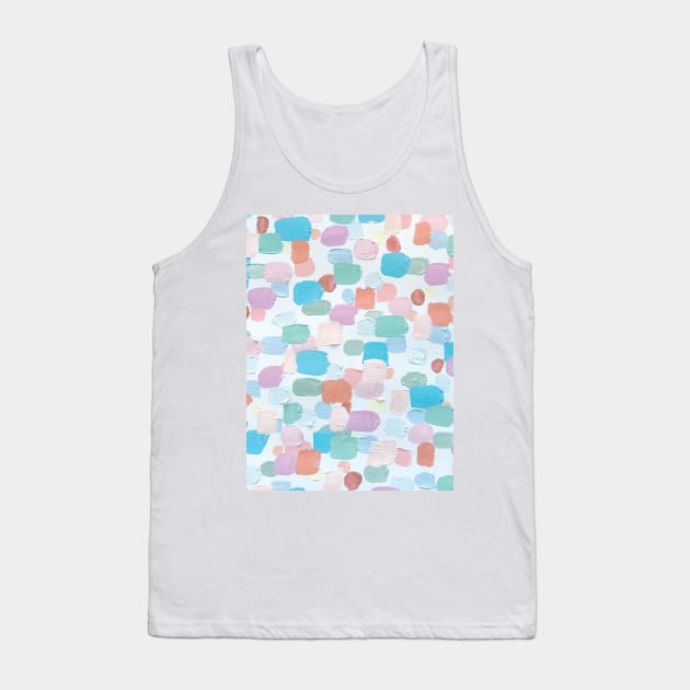 Light Blue, Mint Pink and Mauve - I Love To Paint Aesthetic Pastel Paint Brush Strokes Tank Top by YourGoods